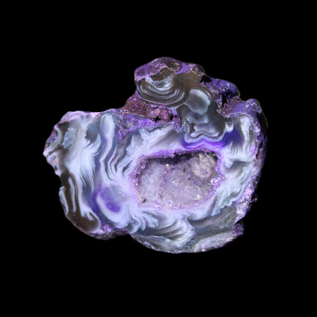 Violet dyed Agate geode 37*30*18mm 24g in sunlight - Rocks and Things Store