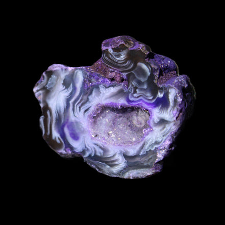 Violet dyed Agate geode 37*30*18mm 24g in sunlight - Rocks and Things Store