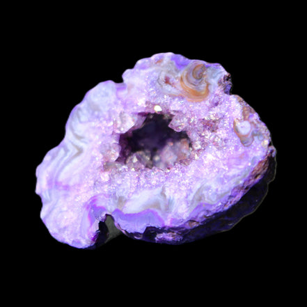 Violet dyed Agate geode 45*34*27mm 34g in sunlight - Rocks and Things Store