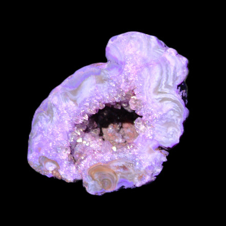 Violet dyed Agate geode 45*34*27mm 34g in sunlight - Rocks and Things Store