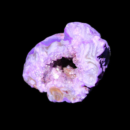 Violet dyed Agate geode 45*34*27mm 34g in sunlight - Rocks and Things Store