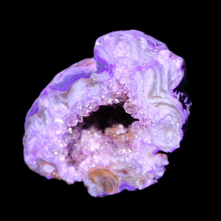 Violet dyed Agate geode 45*34*27mm 34g in sunlight - Rocks and Things Store