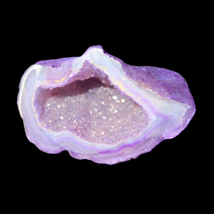 Violet dyed Agate geode 43*27*21mm 20g in sunlight - Rocks and Things Store