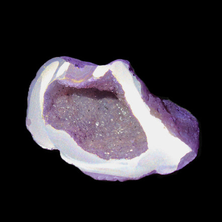 Violet dyed Agate geode 43*27*21mm 20g in sunlight - Rocks and Things Store