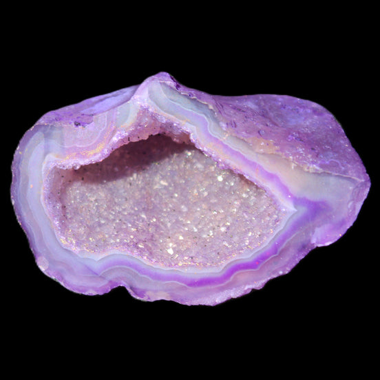 Violet dyed Agate geode 43*27*21mm 20g in sunlight - Rocks and Things Store