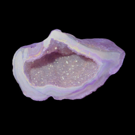 Violet dyed Agate geode 43*27*21mm 20g in sunlight - Rocks and Things Store