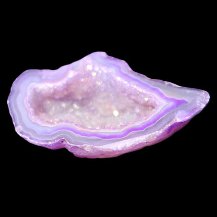 Violet dyed Agate geode 43*27*21mm 20g in sunlight - Rocks and Things Store