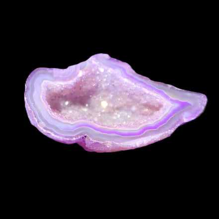 Violet dyed Agate geode 43*27*21mm 20g in sunlight - Rocks and Things Store