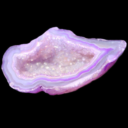 Violet dyed Agate geode 43*27*21mm 20g in sunlight - Rocks and Things Store