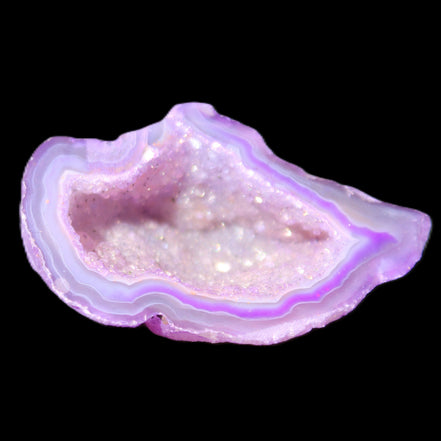 Violet dyed Agate geode 43*27*21mm 20g in sunlight - Rocks and Things Store