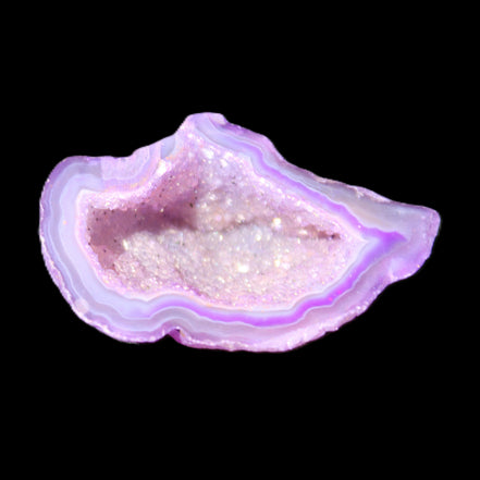 Violet dyed Agate geode 43*27*21mm 20g in sunlight - Rocks and Things Store