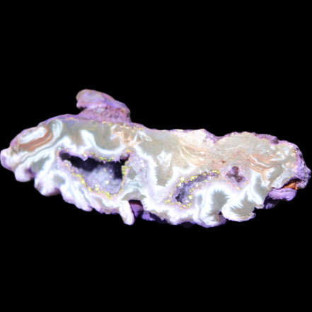 Violet dyed Agate geode 54*20*33mm 31g in sunlight - Rocks and Things Store
