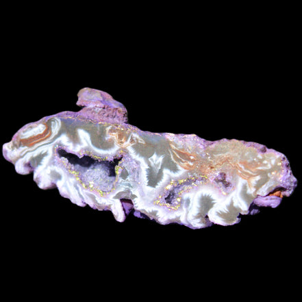 Violet dyed Agate geode 54*20*33mm 31g in sunlight - Rocks and Things Store