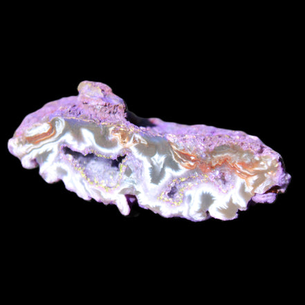 Violet dyed Agate geode 54*20*33mm 31g in sunlight - Rocks and Things Store
