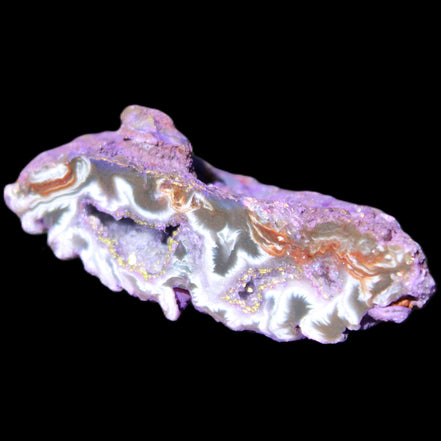 Violet dyed Agate geode 54*20*33mm 31g in sunlight - Rocks and Things Store