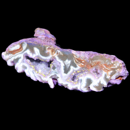 Violet dyed Agate geode 54*20*33mm 31g in sunlight - Rocks and Things Store
