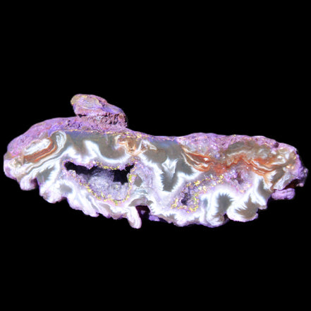 Violet dyed Agate geode 54*20*33mm 31g in sunlight - Rocks and Things Store