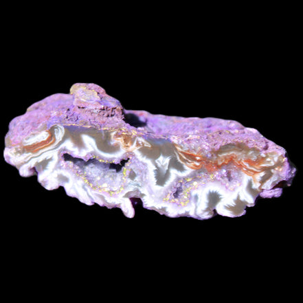 Violet dyed Agate geode 54*20*33mm 31g in sunlight - Rocks and Things Store