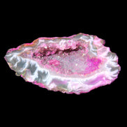 Magenta dyed Agate geode 49*21*15mm 21g in sunlight - Rocks and Things Store