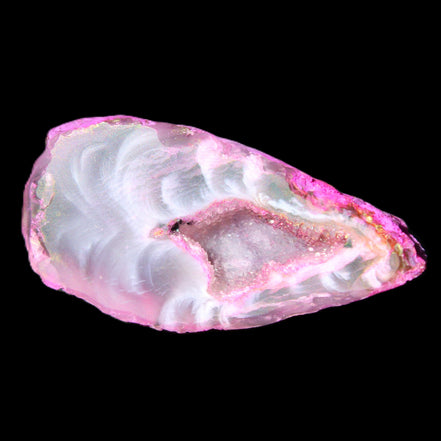 Magenta dyed Agate geode 41*22*14mm 20g in sunlight - Rocks and Things Store