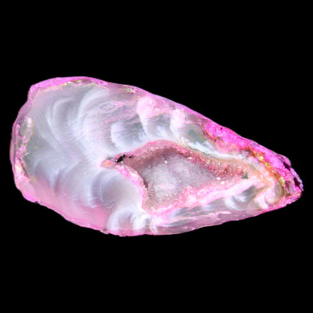 Magenta dyed Agate geode 41*22*14mm 20g in sunlight - Rocks and Things Store