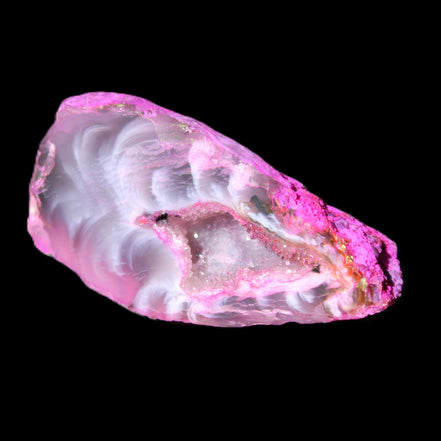 Magenta dyed Agate geode 41*22*14mm 20g in sunlight - Rocks and Things Store