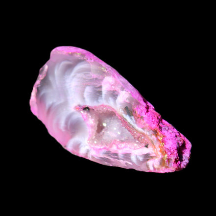 Magenta dyed Agate geode 41*22*14mm 20g in sunlight - Rocks and Things Store