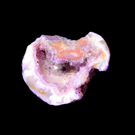 Violet dyed Agate geode 37*28*22mm 21g in sunlight - Rocks and Things Store