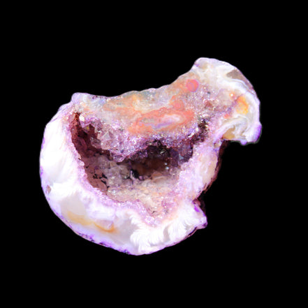 Violet dyed Agate geode 37*28*22mm 21g in sunlight - Rocks and Things Store