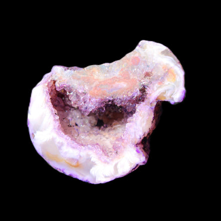 Violet dyed Agate geode 37*28*22mm 21g in sunlight - Rocks and Things Store