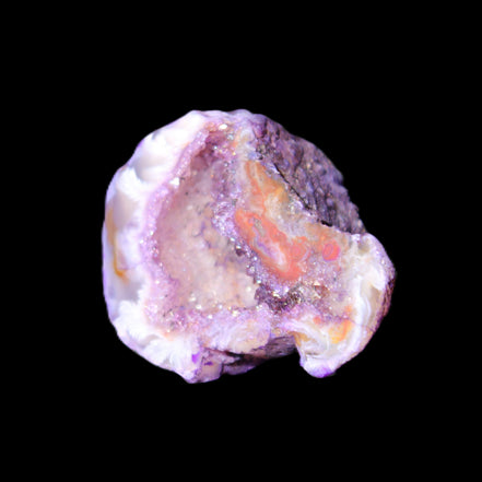 Violet dyed Agate geode 37*28*22mm 21g in sunlight - Rocks and Things Store