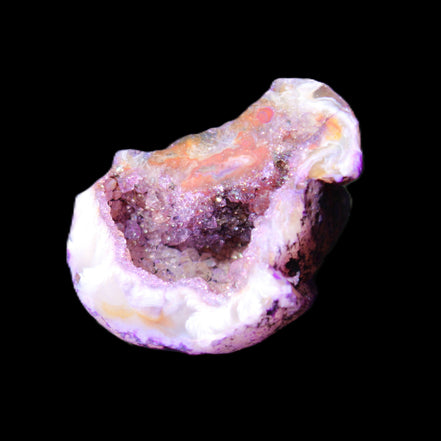 Violet dyed Agate geode 37*28*22mm 21g in sunlight - Rocks and Things Store