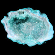 Green dyed Agate geode 48*36*30mm 33g in sunlight - Rocks and Things Store