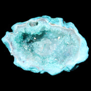 Green dyed Agate geode 48*36*30mm 33g in sunlight - Rocks and Things Store