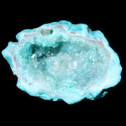 Green dyed Agate geode 48*36*30mm 33g in sunlight - Rocks and Things Store