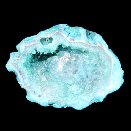 Green dyed Agate geode 48*36*30mm 33g in sunlight - Rocks and Things Store