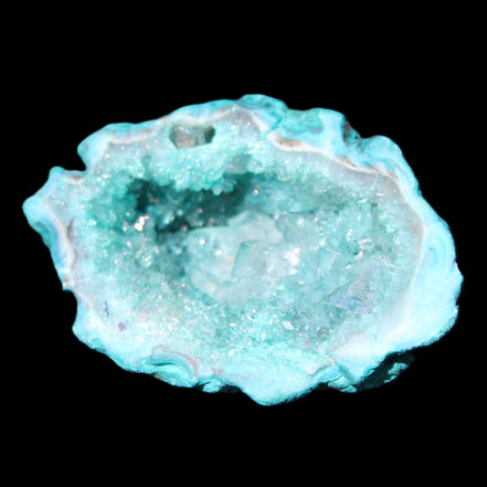 Green dyed Agate geode 48*36*30mm 33g in sunlight - Rocks and Things Store