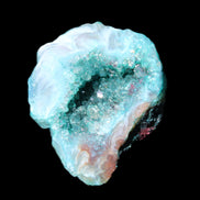 Green dyed Agate geode 44*38*12mm 29g in sunlight - Rocks and Things Store