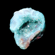 Green dyed Agate geode 44*38*12mm 29g in sunlight - Rocks and Things Store