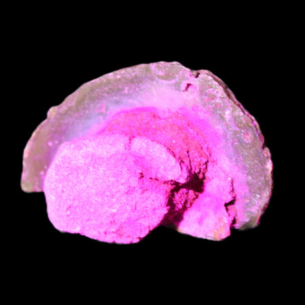 Magenta dyed lumpy Agate geode 46*28*27mm 42g in sunlight - Rocks and Things Store