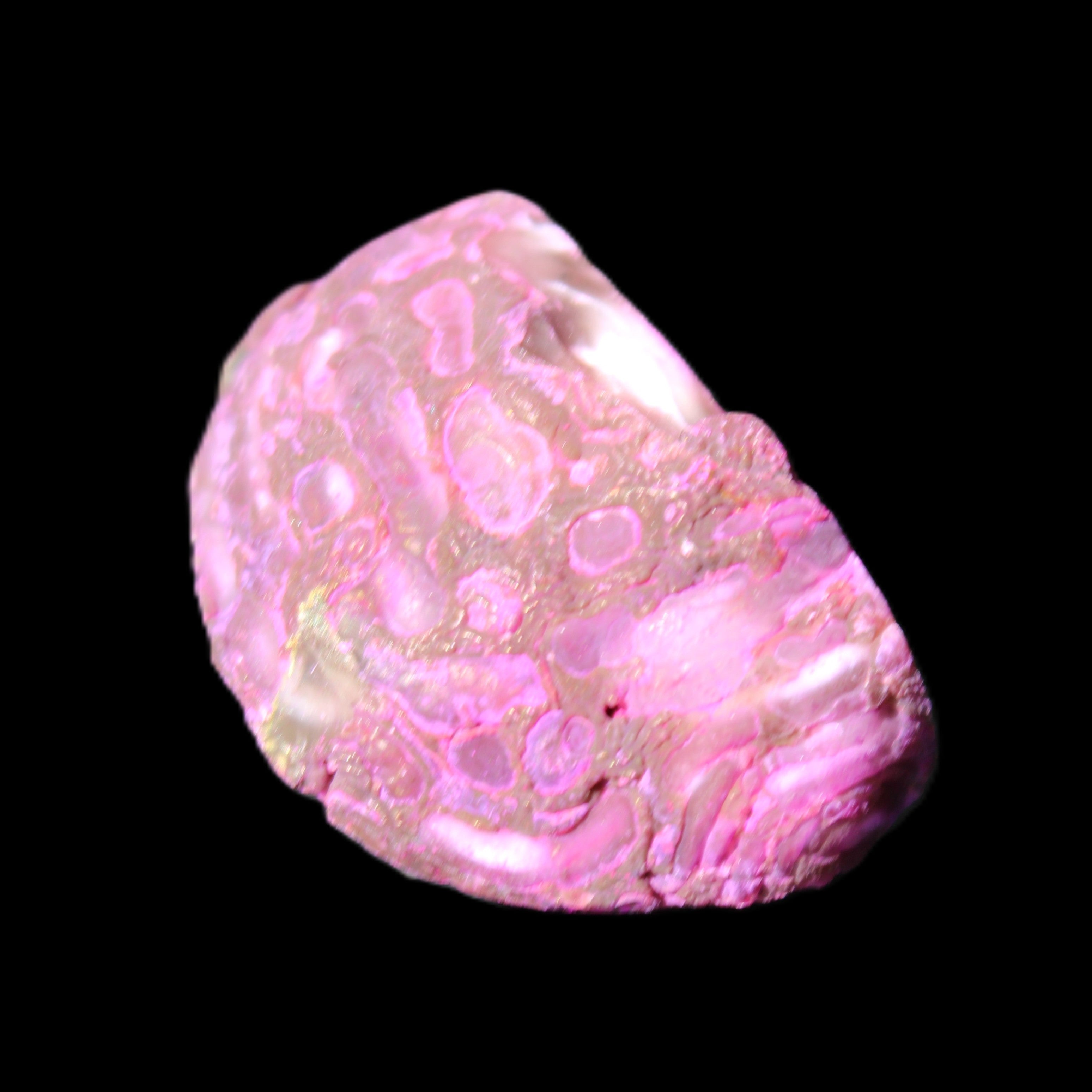 Magenta dyed lumpy Agate geode 46*28*27mm 42g in sunlight - Rocks and Things Store