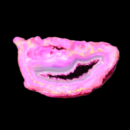 Magenta dyed Agate geode 44*25*18mm 17g in sunlight - Rocks and Things Store