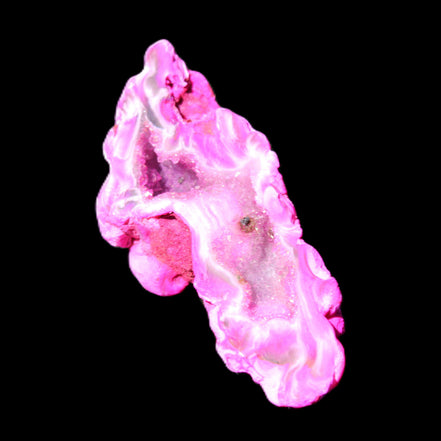 Magenta dyed Agate geode 52*24*16mm 15.5g in sunlight - Rocks and Things Store