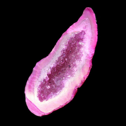 Magenta dyed Agate geode 54*22*11mm 16g in sunlight - Rocks and Things Store