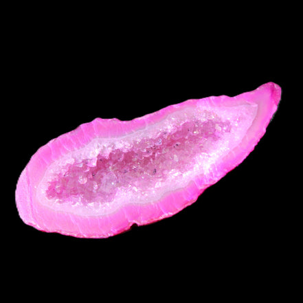 Magenta dyed Agate geode 54*22*11mm 16g in sunlight - Rocks and Things Store