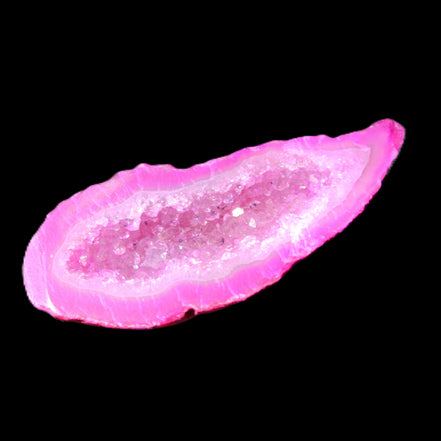 Magenta dyed Agate geode 54*22*11mm 16g in sunlight - Rocks and Things Store