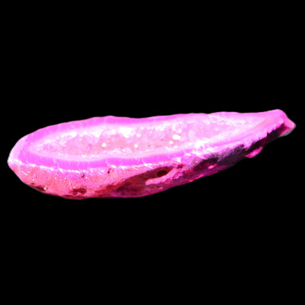 Magenta dyed Agate geode 54*22*11mm 16g in sunlight - Rocks and Things Store