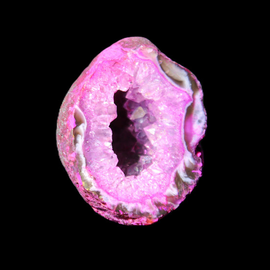 Magenta dyed Agate geode 38*30*40mm 45g in sunlight - Rocks and Things Store