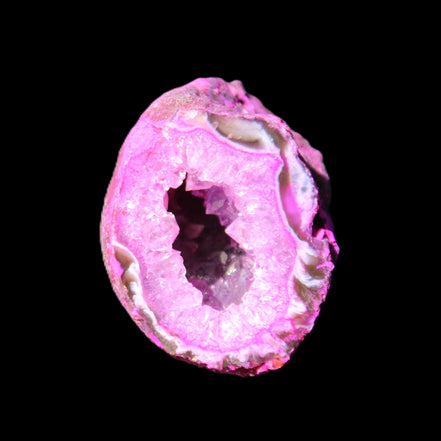 Magenta dyed Agate geode 38*30*40mm 45g in sunlight - Rocks and Things Store