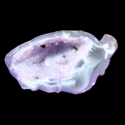 Violet dyed Agate geode 44*25*19mm 21g in sunlight - Rocks and Things Store